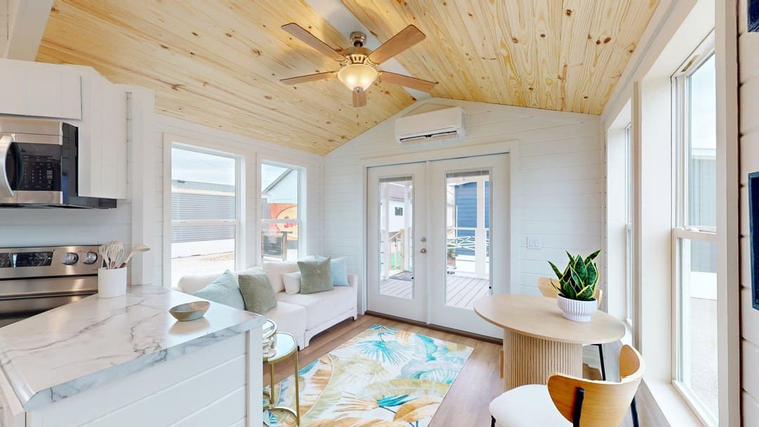 The blue wing interior home features