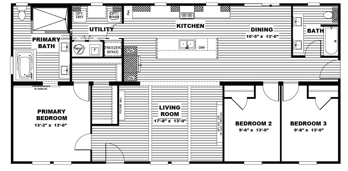 Boujee 56 floor plan home features