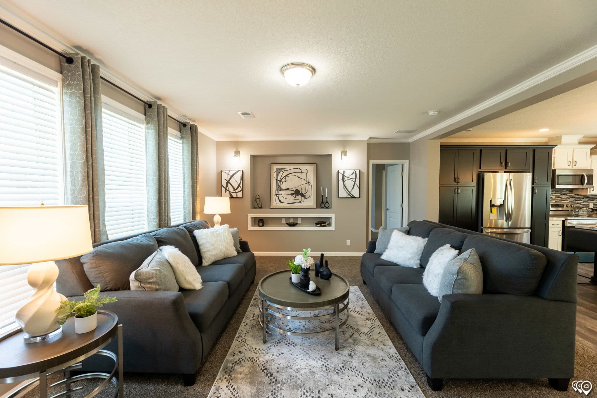 The grove interior home features