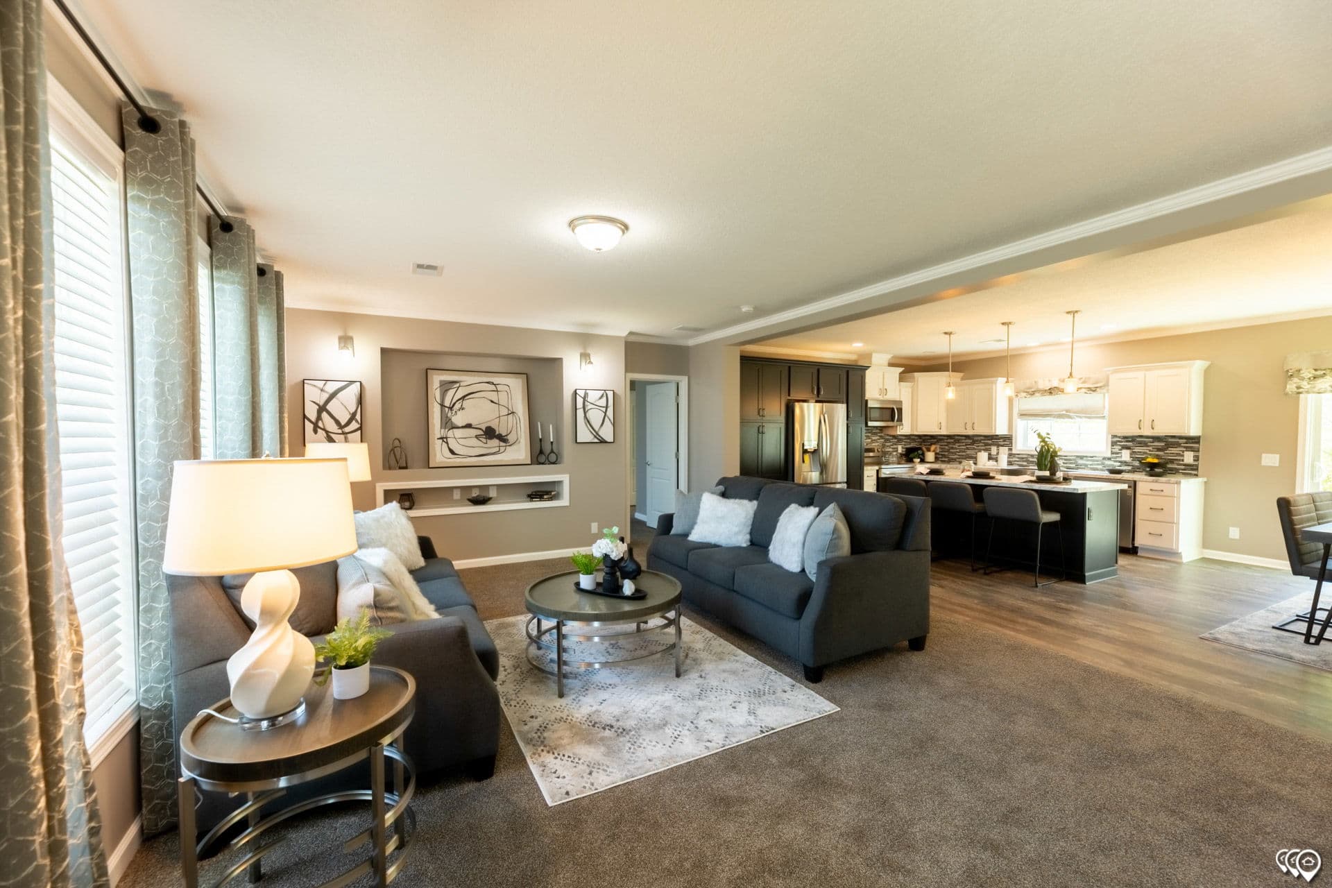 The grove interior home features