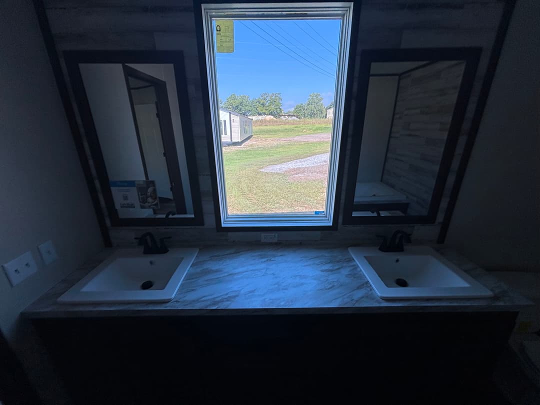 Southern farmhouse bathroom home features