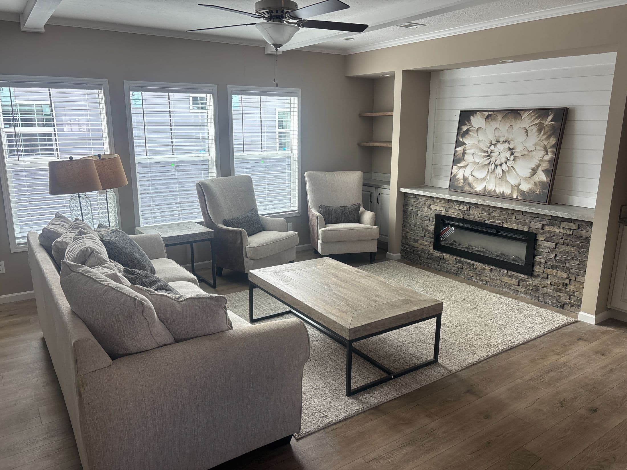 The hexagon interior and hero home features