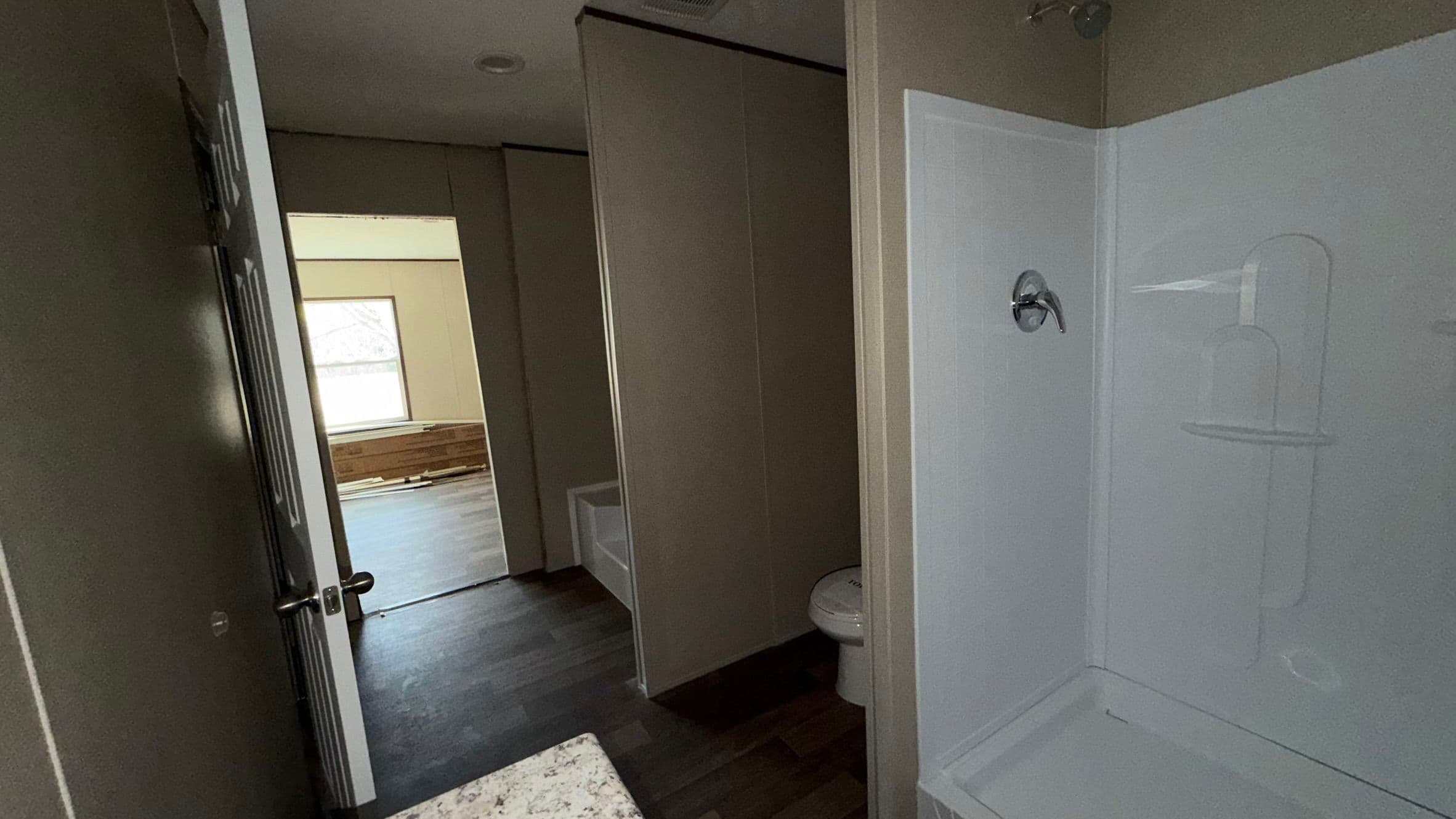 Redwood bathroom home features